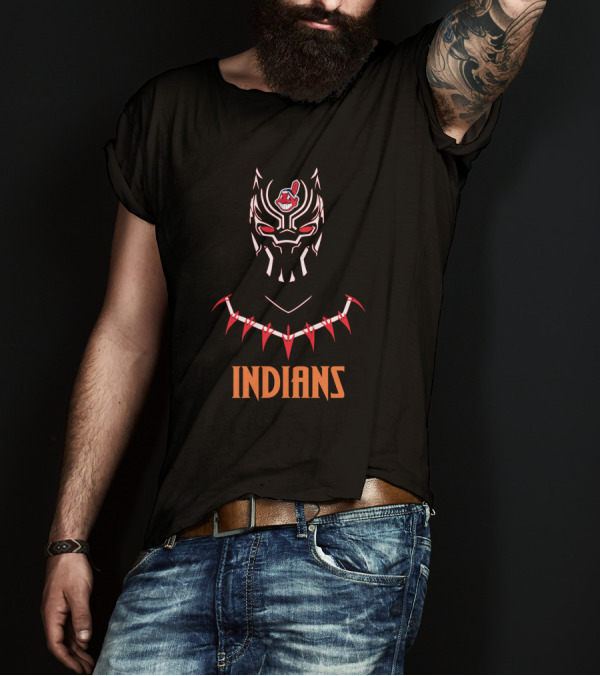 Indians Black Panther Cleveland Combination T-Shirt