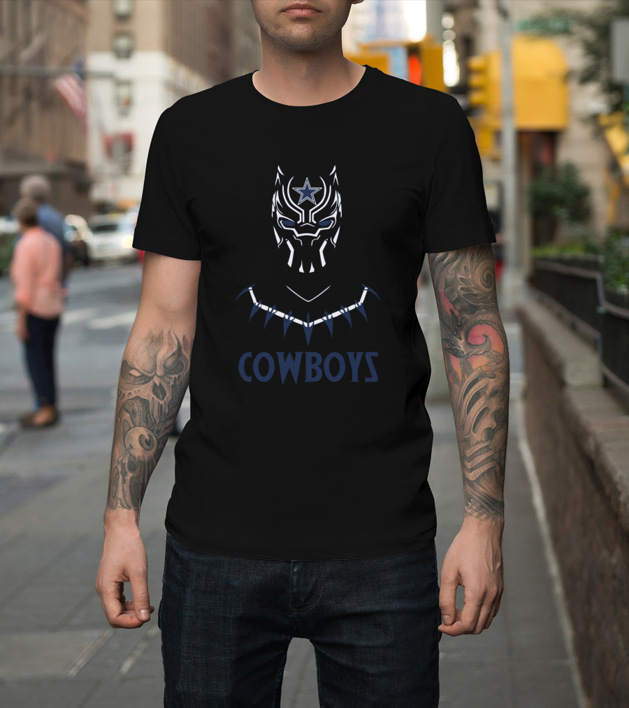 Cowboys Fan Black Panther Dallas Football Marvel Crossover T-Shirt