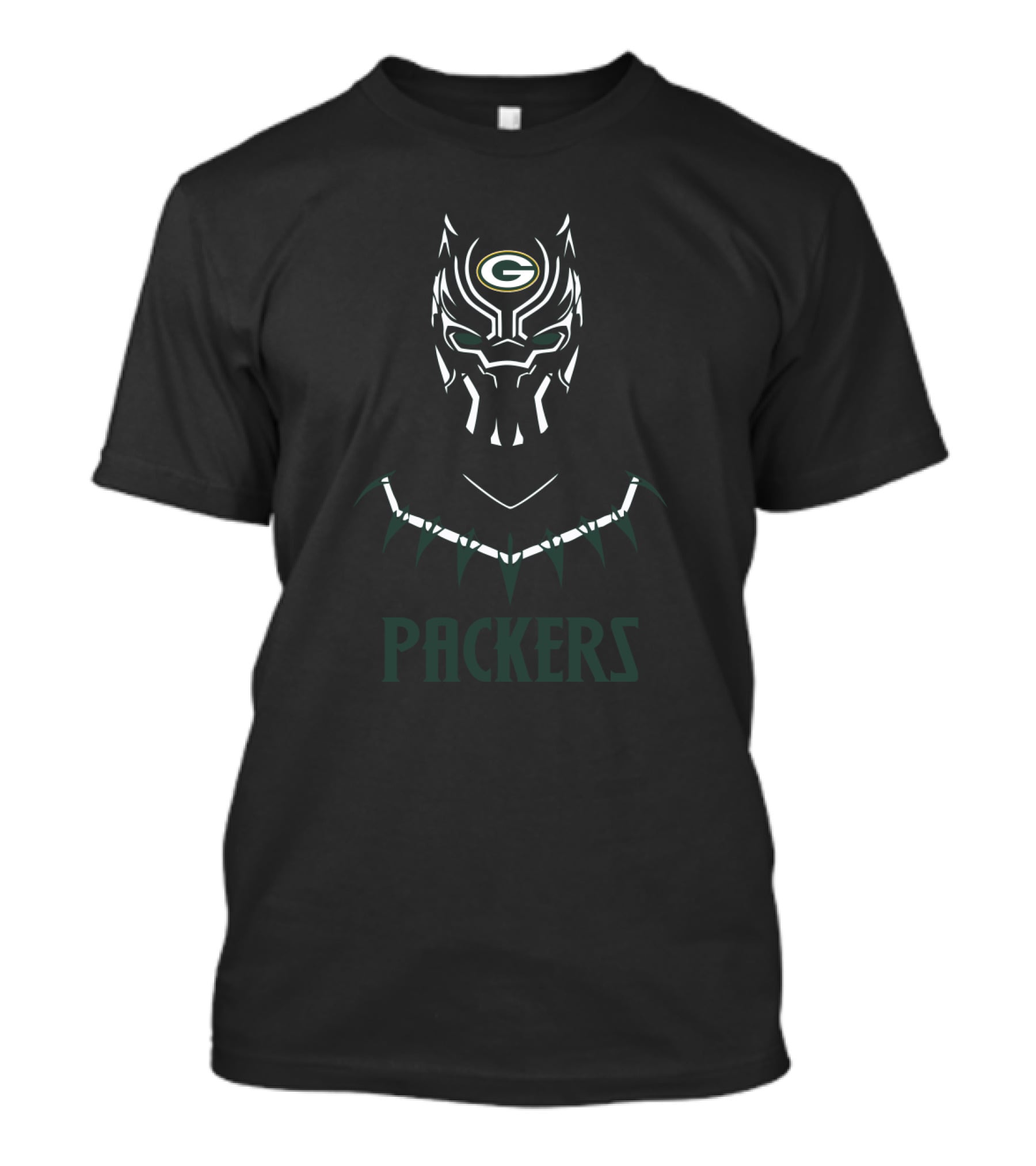 Packers Black Panther Green Bay Fans Iconic Crossover T-Shirt