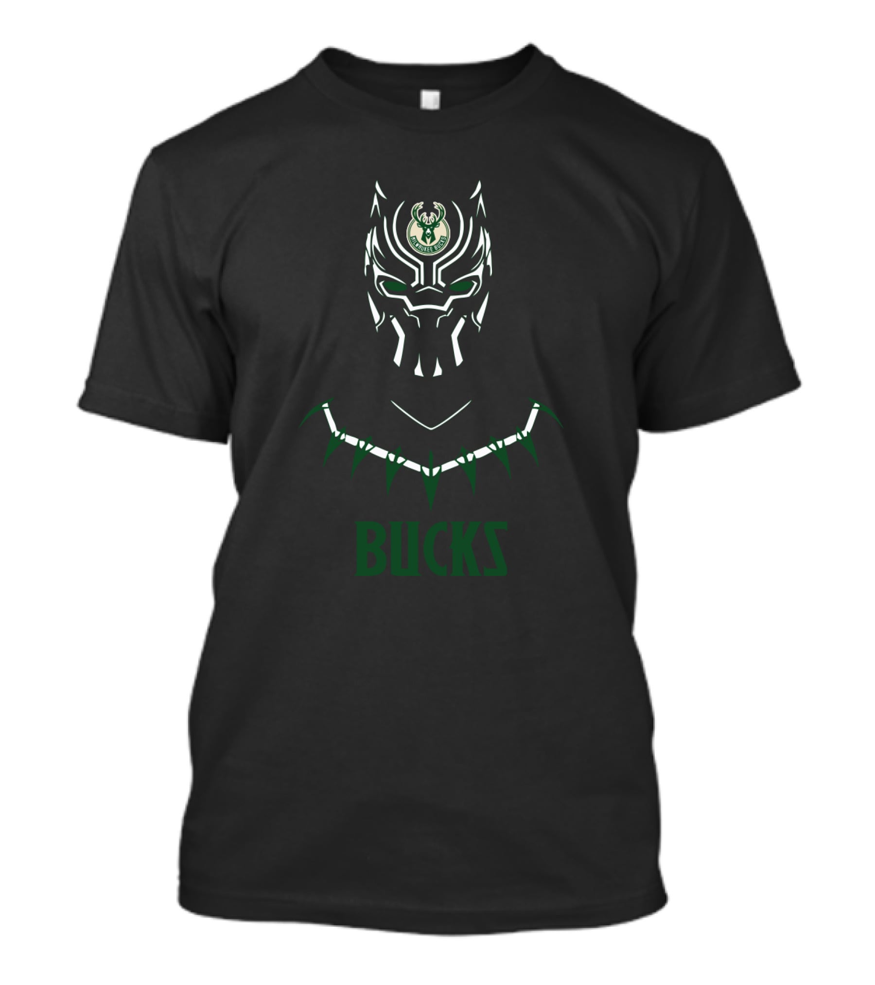 Black Panther Mask Milwaukee Bucks Fans T-Shirt