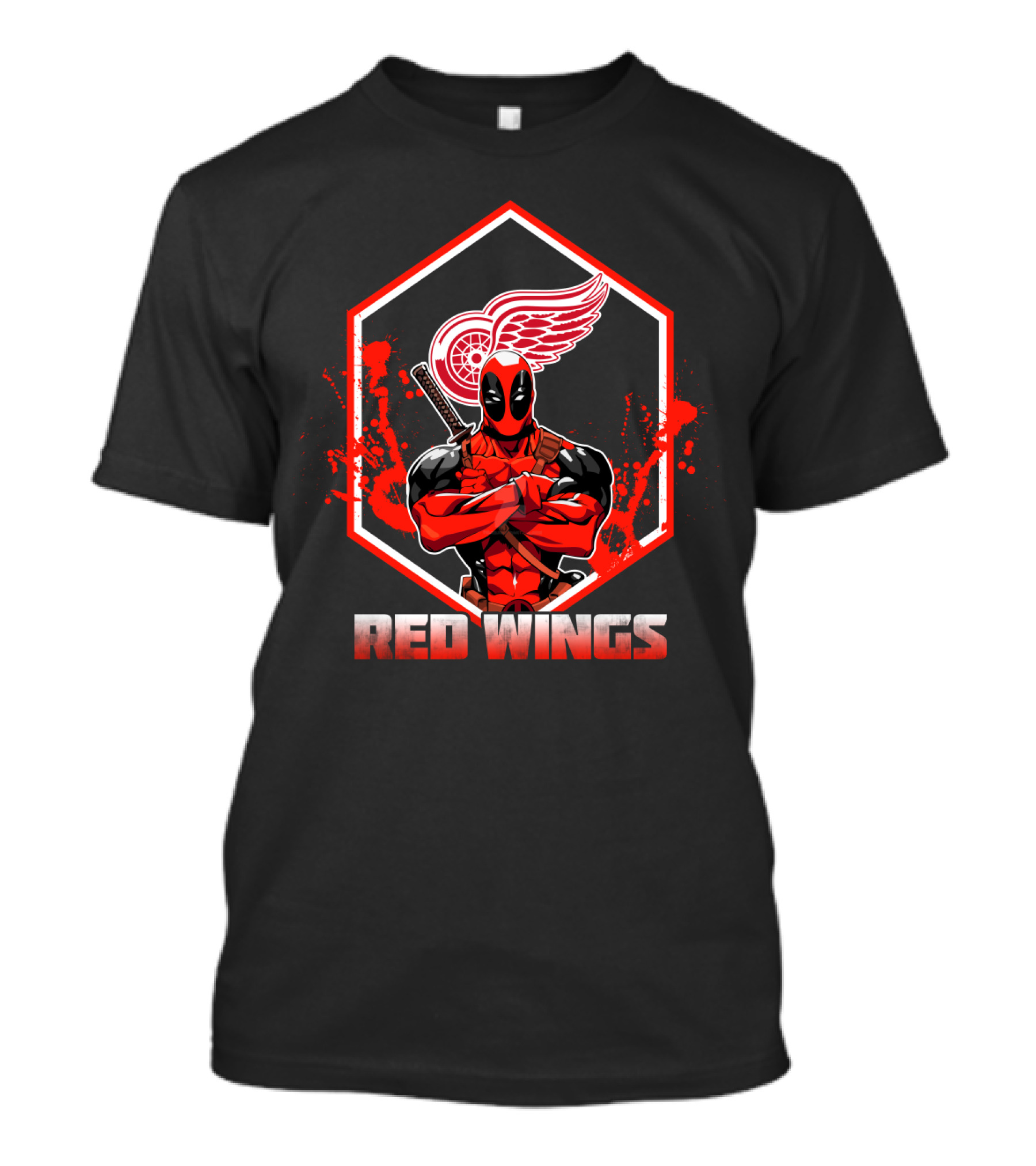 Deadpool Red Wings Fan Crossover T-Shirt