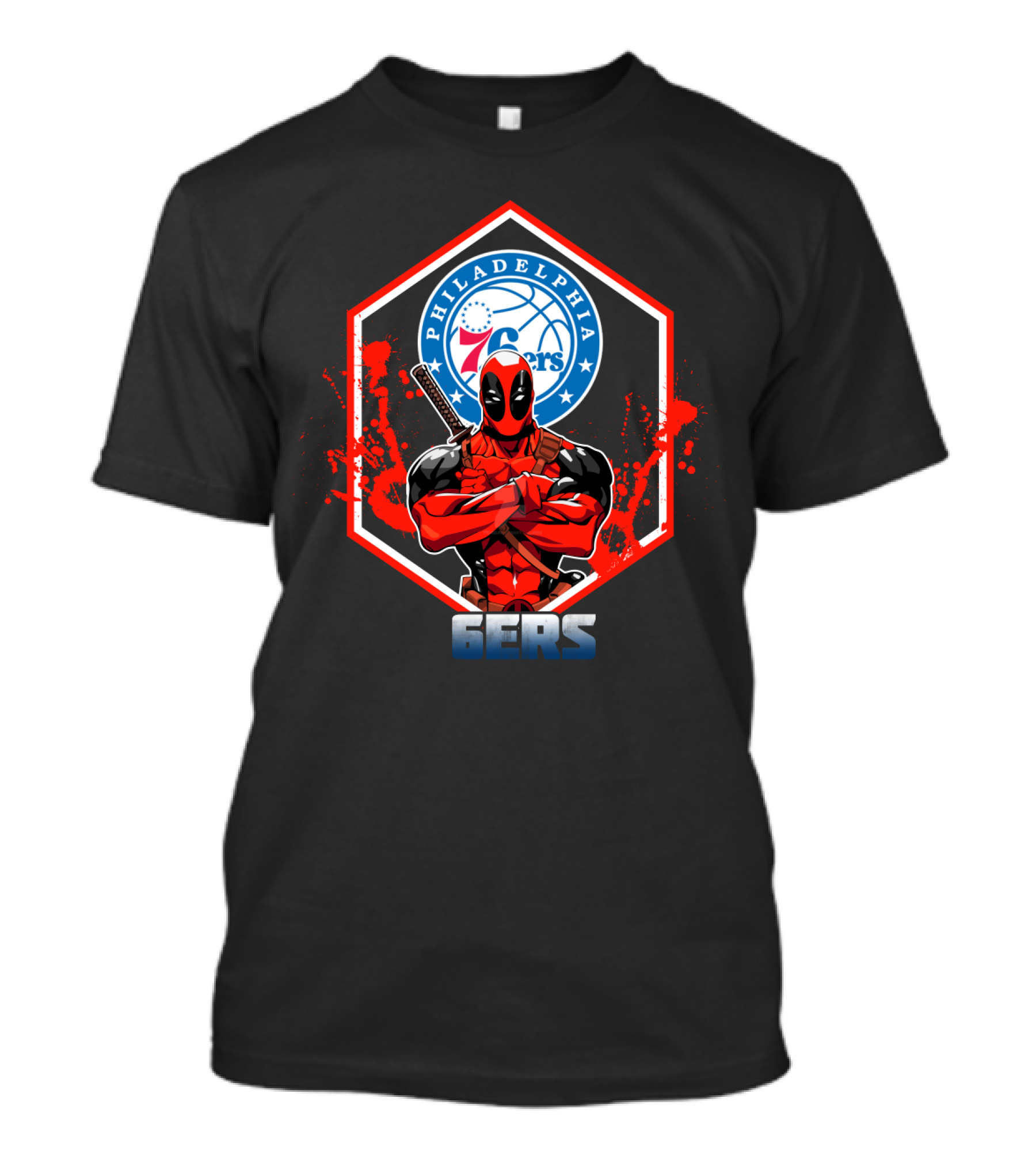 Deadpool Philadelphia 76ers Fans 6Ers Basketball T-Shirt