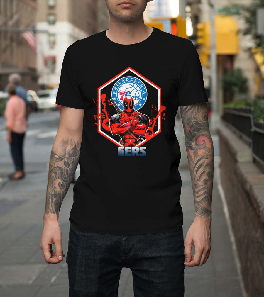 Deadpool Philadelphia 76ers Fans 6Ers Basketball T-Shirt