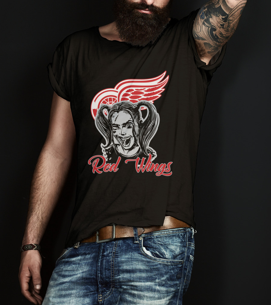 Harley Quinn Red Wings Fans T-Shirt