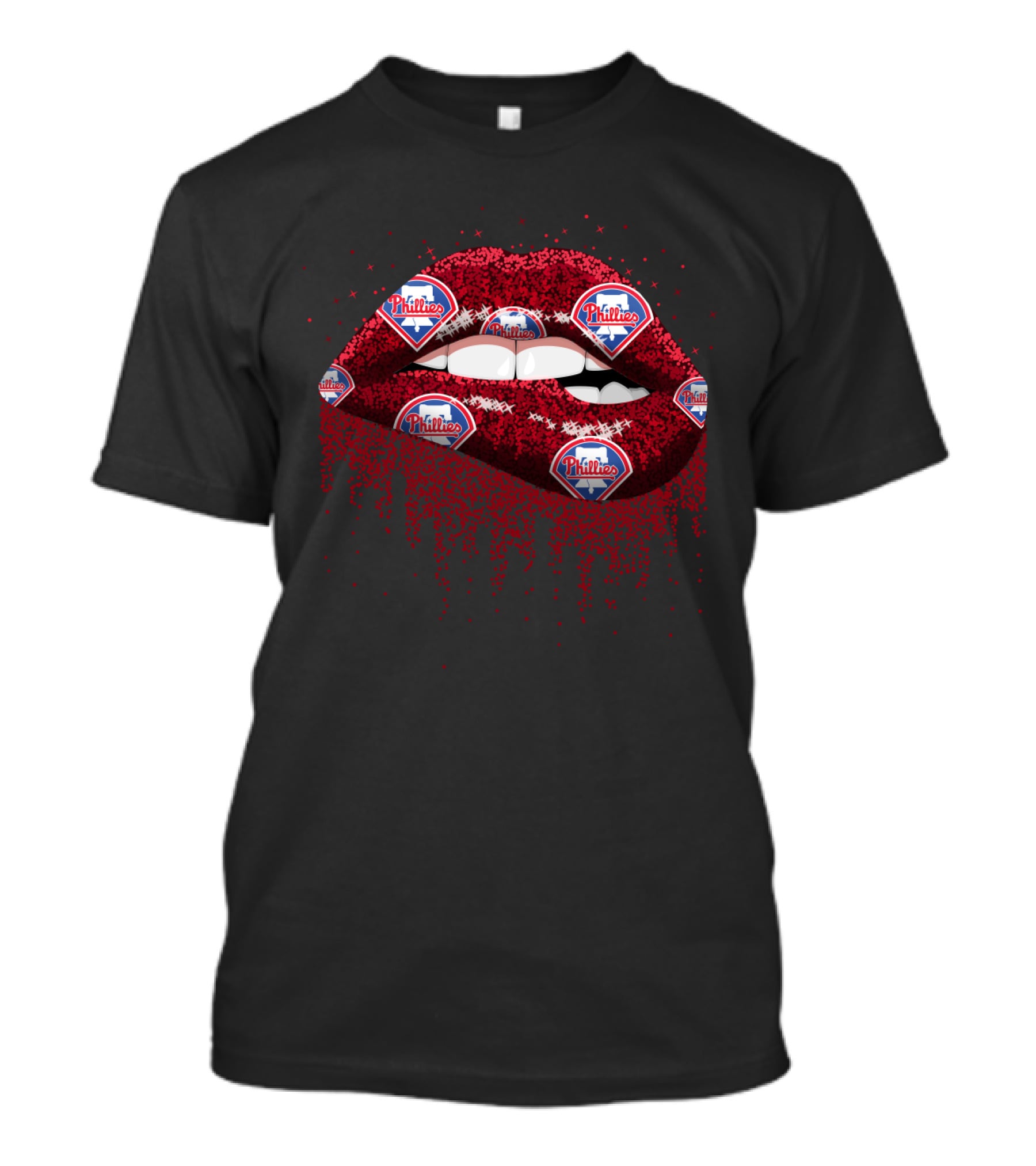 Philadelphia Phillies Glitter Lips Fan T-Shirt
