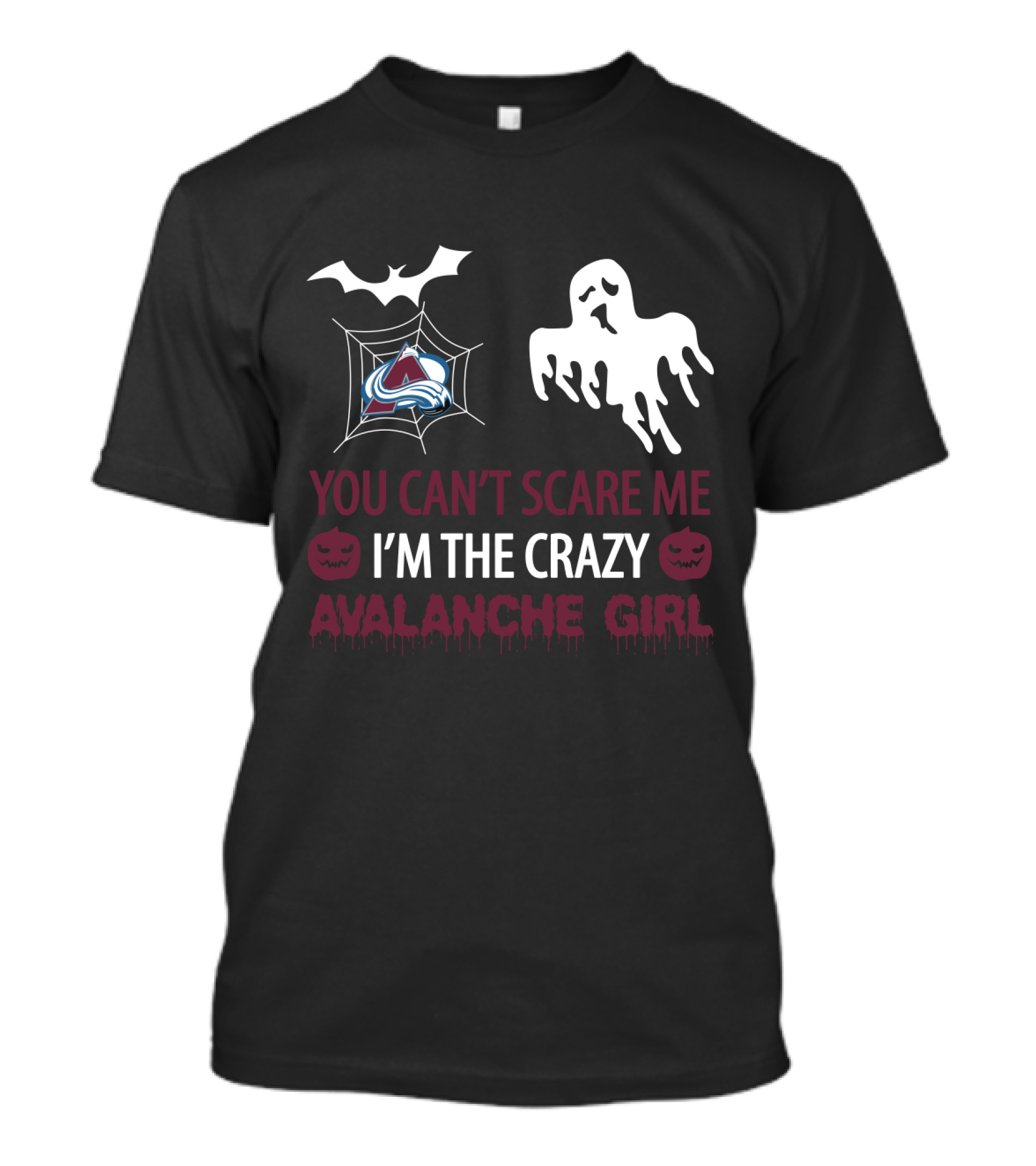 You Can't Scare Me I'm The Crazy Avalanche Girl Halloween Ghost Bat Web T-Shirt