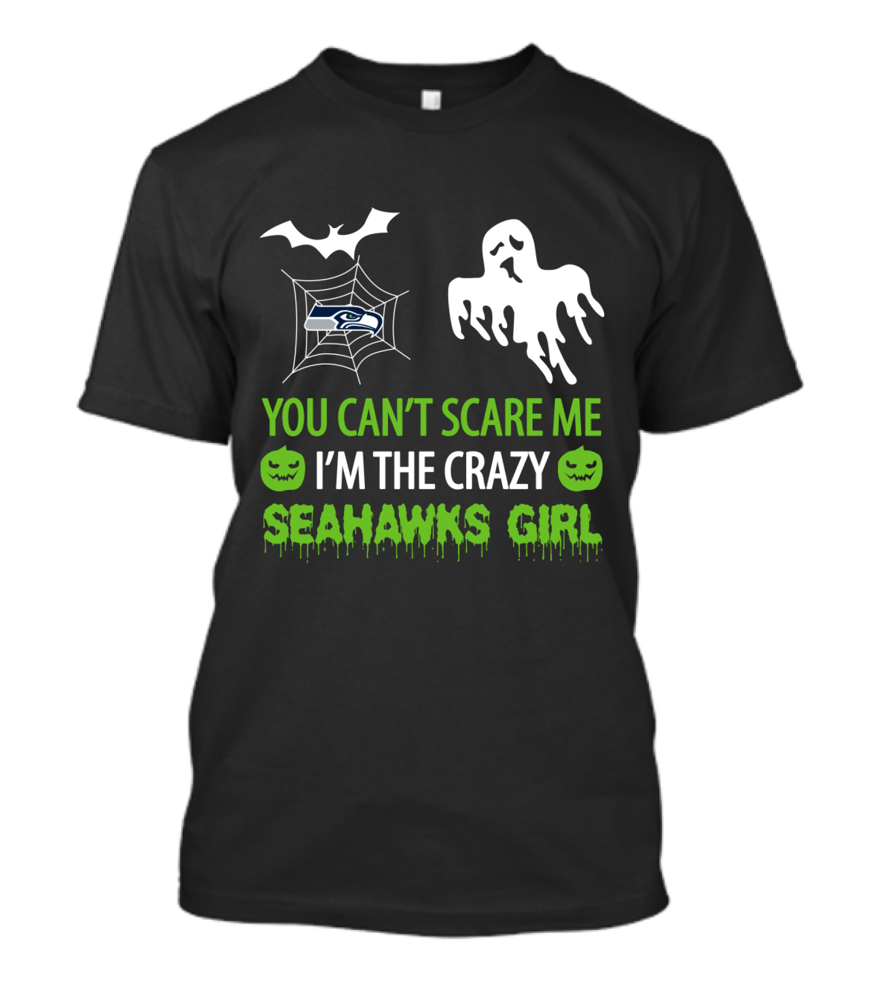 Halloween You Can’t Scare Me I’m The Crazy Seahawks Girl T-Shirt