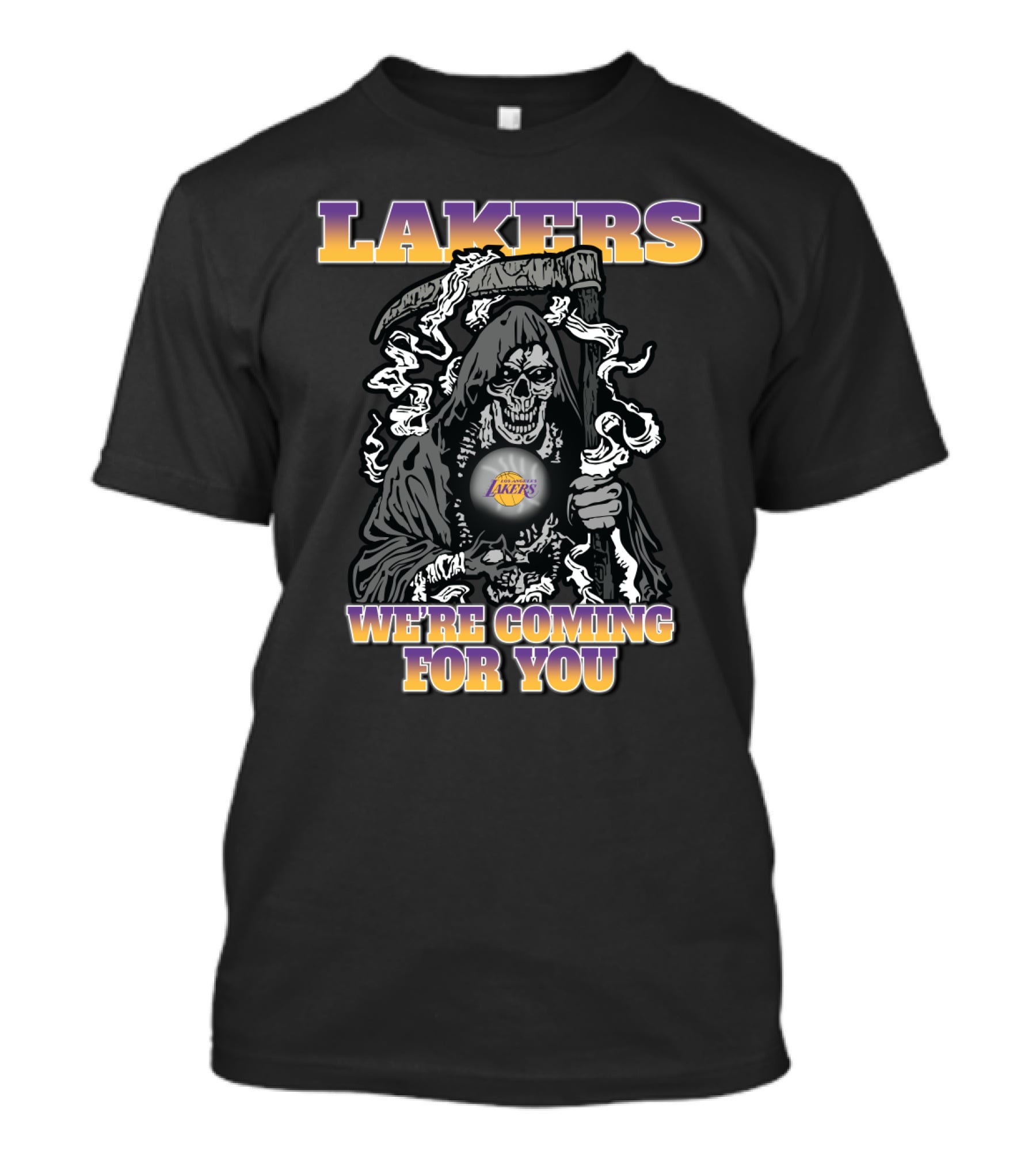 Lakers We're Coming For You Grim Reaper Fans T-Shirt