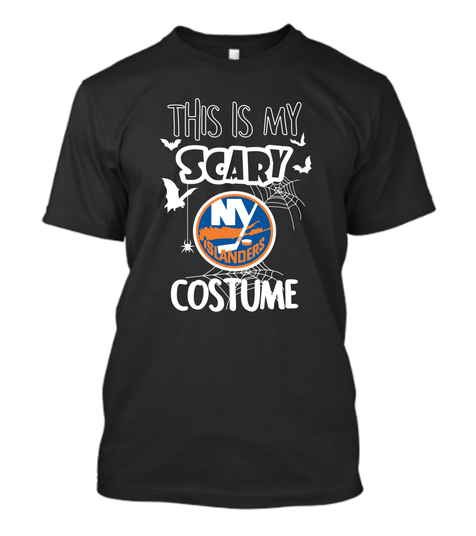 This Is My Scary NY Islanders Costume Featuring Bats And Webs T-Shirt