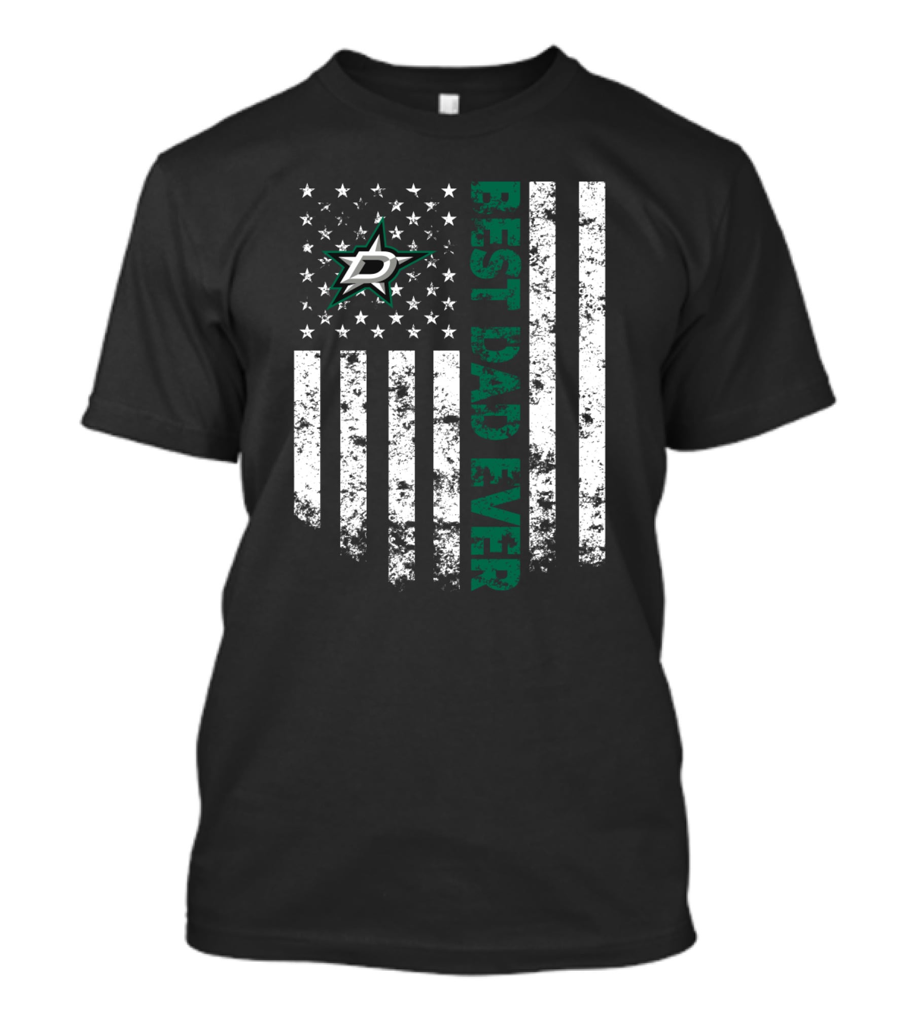 Dallas Stars Best Dad Ever American Flag T-Shirt