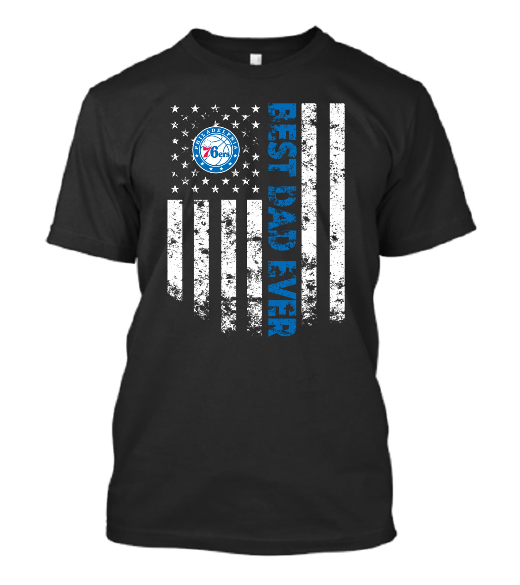 Best Philadelphia 76ers Dad Ever American Flag Style T-Shirt