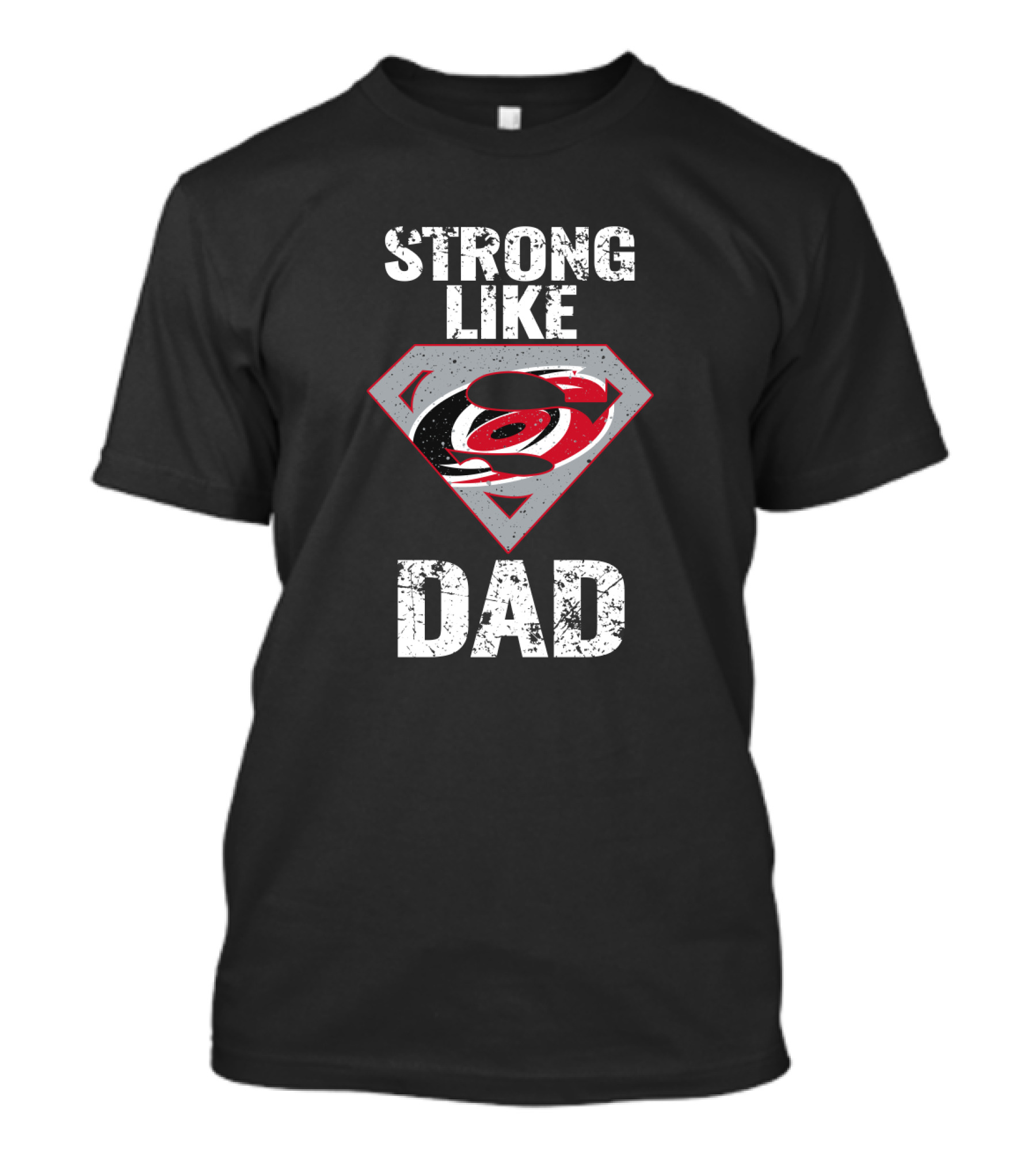 Strong Like Dad Carolina Hurricanes Super Dad Emblem T-Shirt