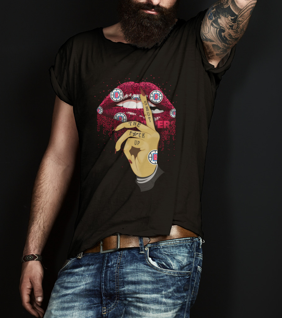 La Clippers Lips Shut Up Gesture T-Shirt