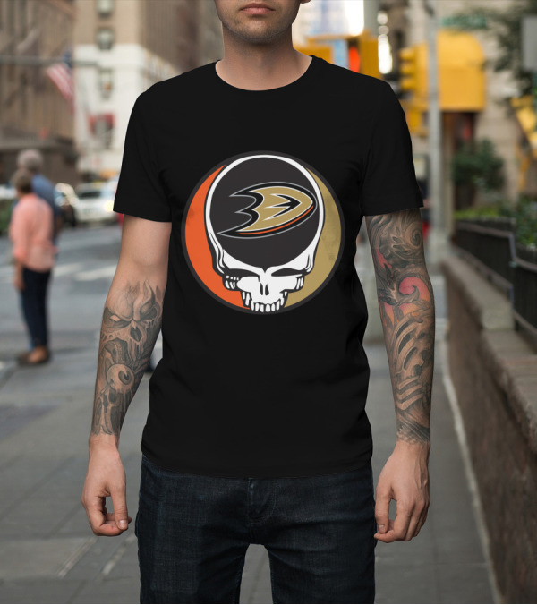 Shirt: Anaheim Ducks Fans Grateful Dead Skull Logo Fusion T-Shirt Anaheim Ducks Fans Grateful Dead Skull Logo Fusion T-Shirt