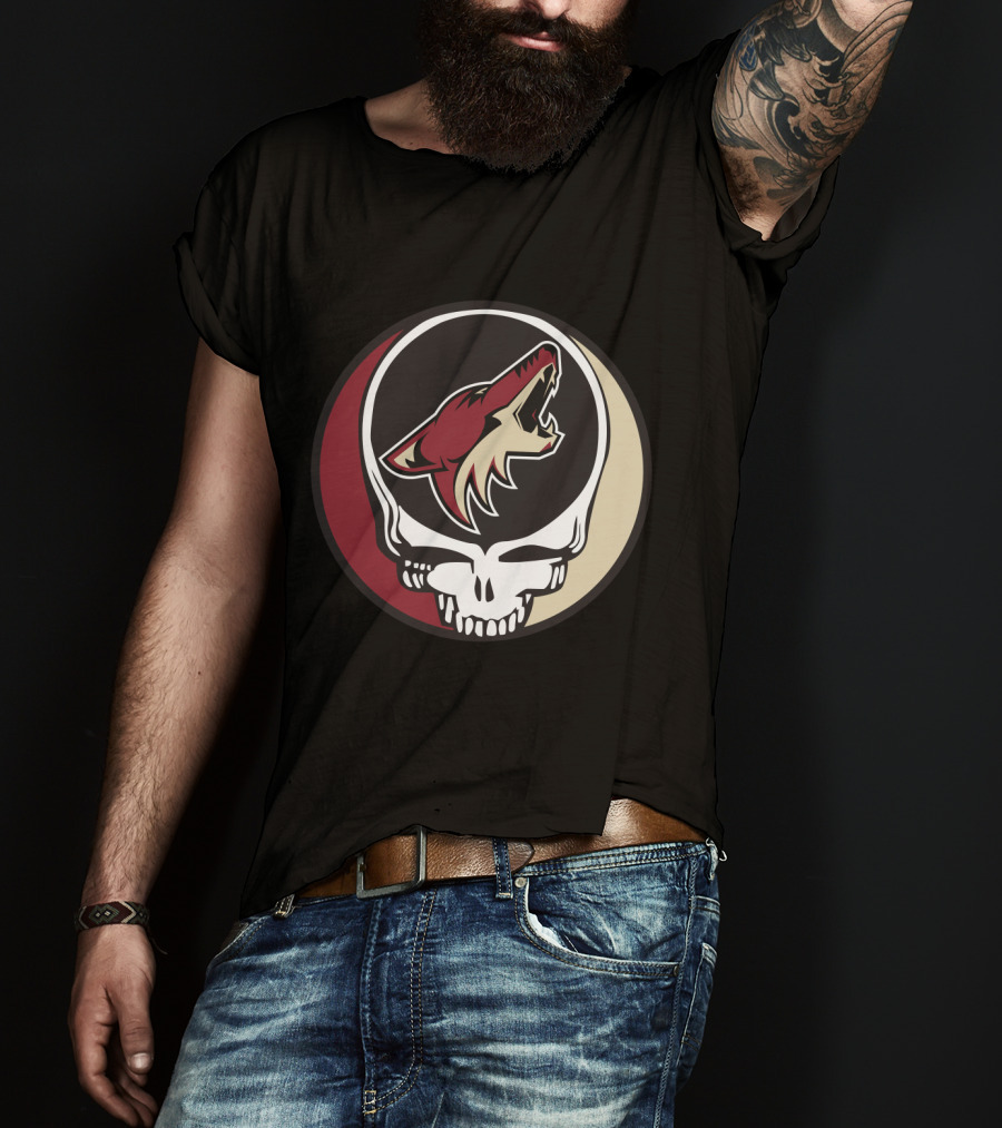 Grateful Dead Arizona Coyotes Logo Skull T-Shirt