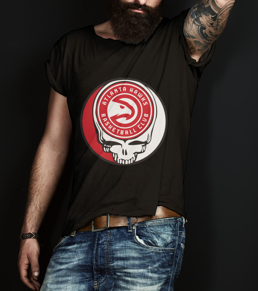 Atlanta Hawks Basketball Club Grateful Dead Skull T-Shirt
