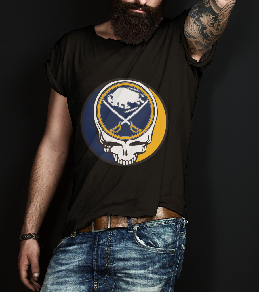 Buffalo Sabres Logo With Grateful Dead Skull Design For Fans T-Shirt
