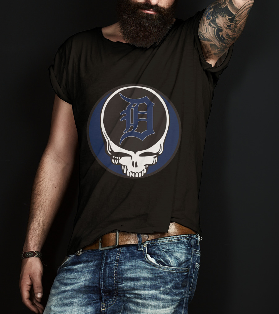 Detroit Tigers Grateful Dead Skull T-Shirt