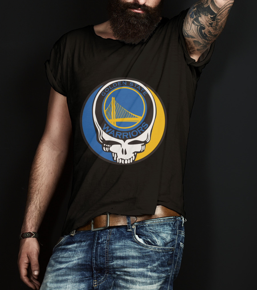 Golden State Warriors Grateful Dead Skull Bridge T-Shirt