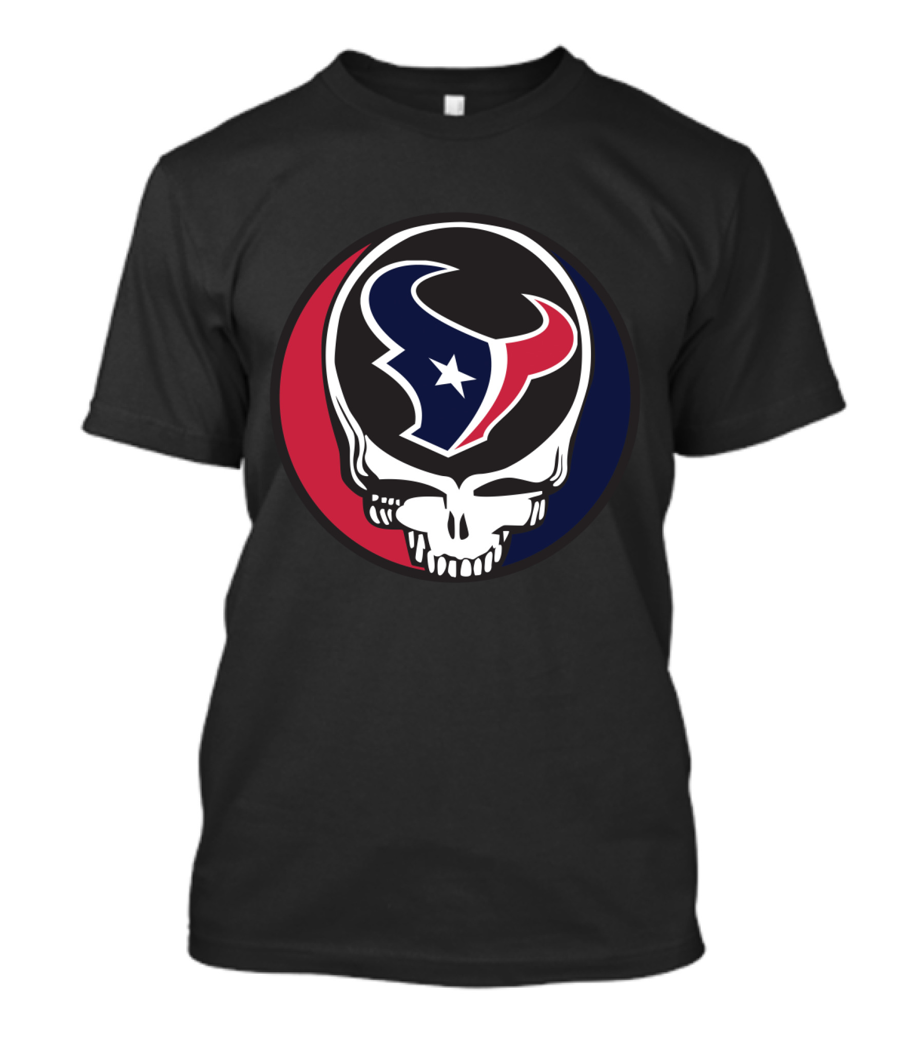 Grateful Dead Skull With Houston Texans Logo For Fans T-Shirt