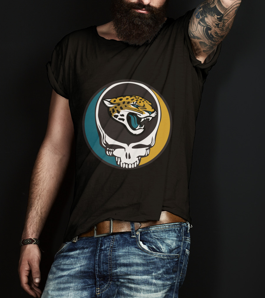 Grateful Dead Jacksonville Jaguars Logo Skull T-Shirt