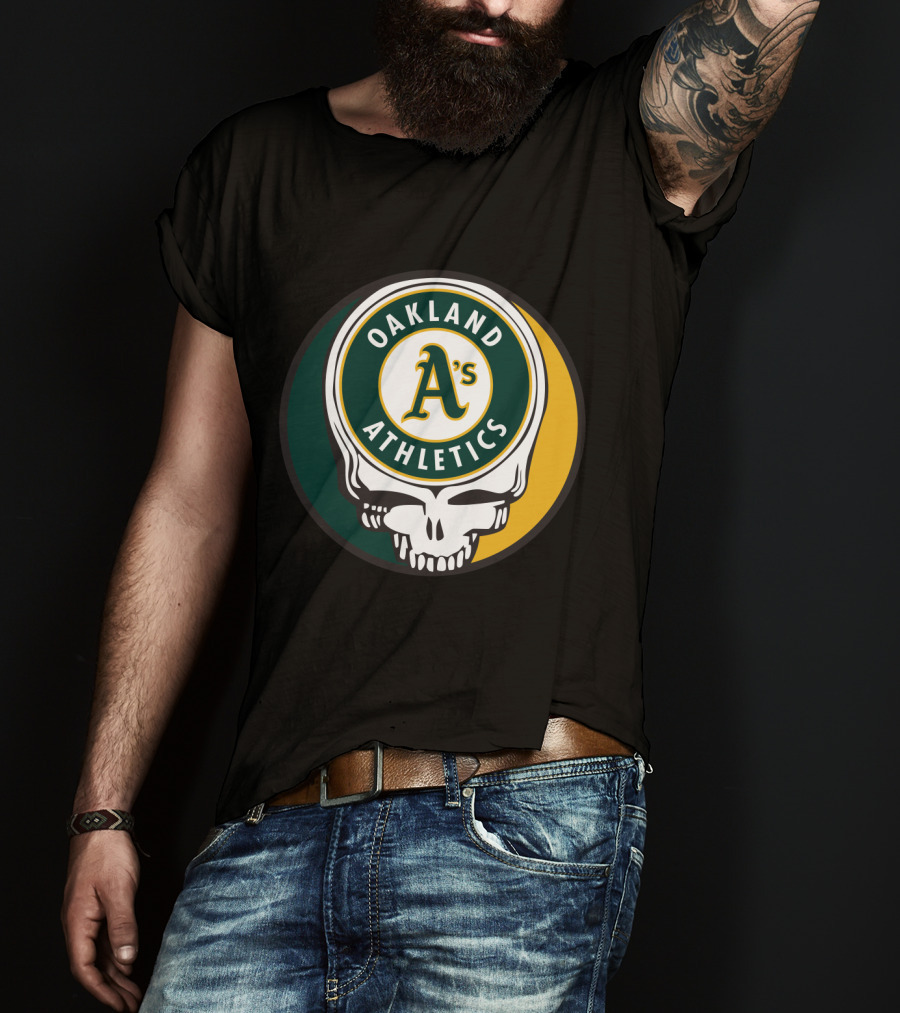 Oakland Athletics Skull Logo Grateful Dead Fan T-Shirt