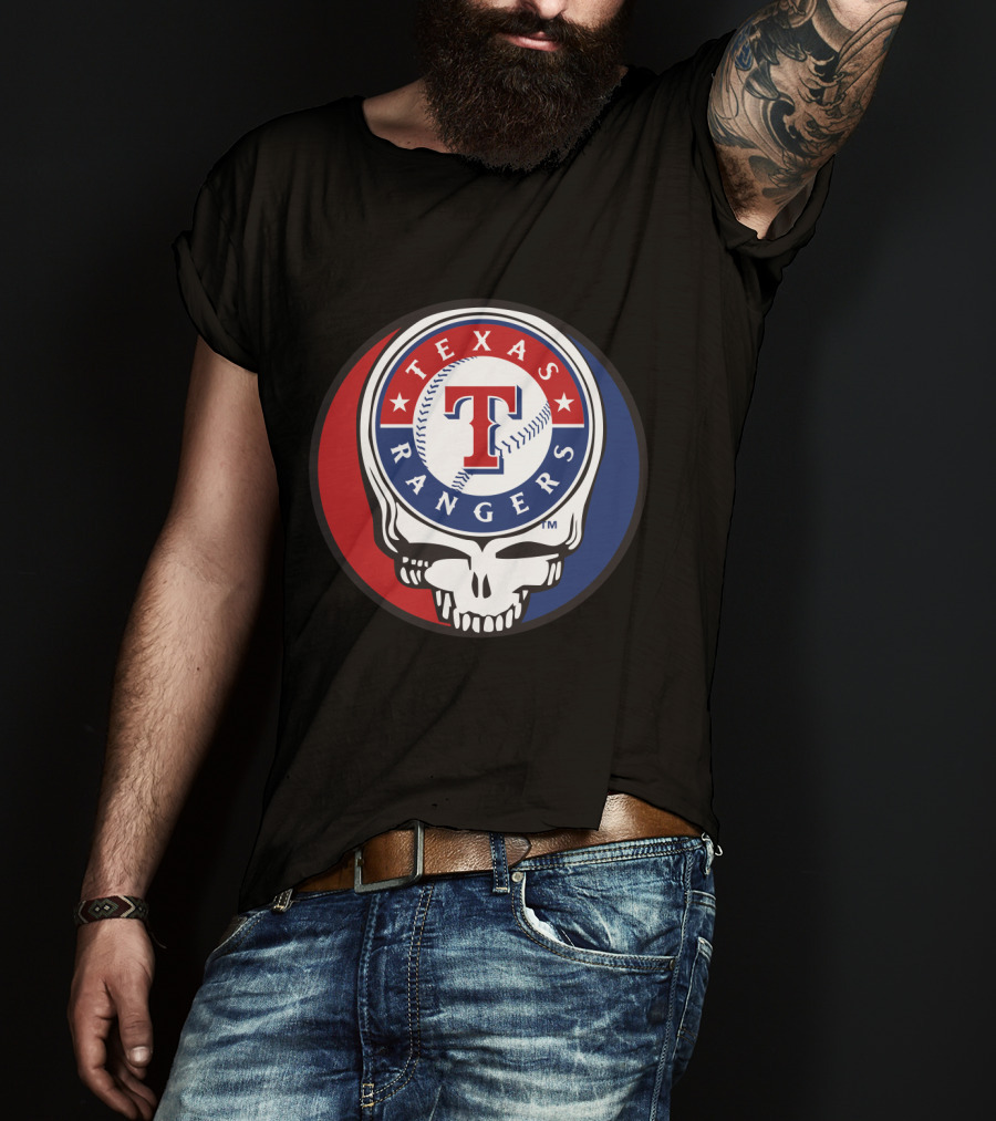 Texas Rangers Baseball Skull Grateful Dead-Inspired T-Shirt