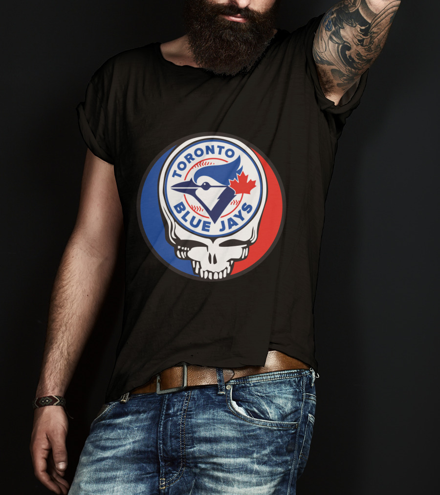 Toronto Blue Jays Grateful Dead Fan Logo Fusion T-Shirt
