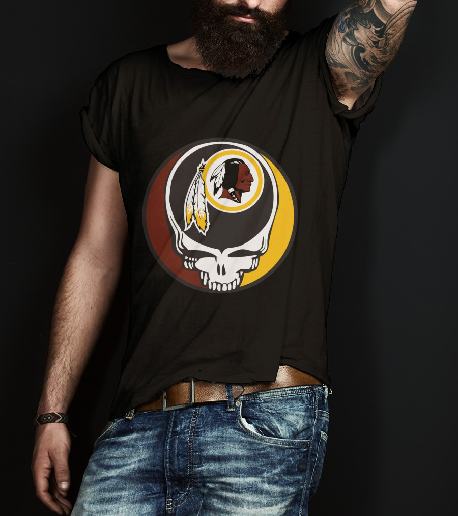 Grateful Dead And Washington Redskins Logo Fusion T-Shirt