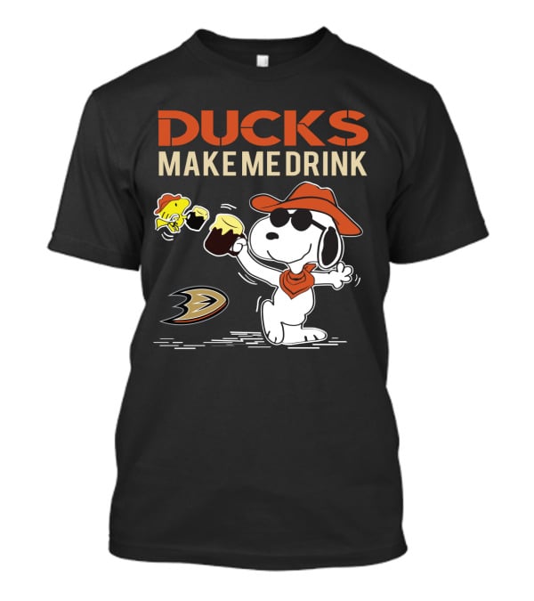 Snoopy Ducks Make Me Drink Anaheim Ducks Fans Peanuts Hockey T-Shirt
