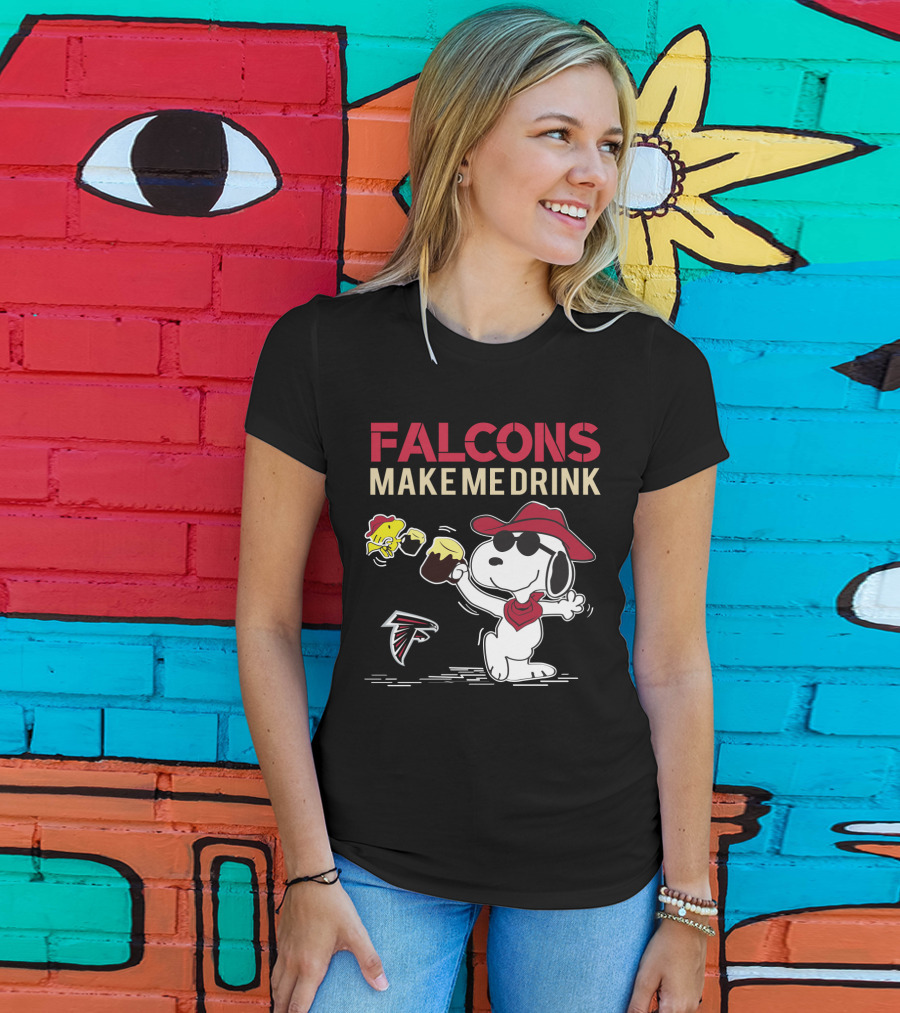 Snoopy Falcons Make Me Drink Atlanta Falcons Fans T-Shirt
