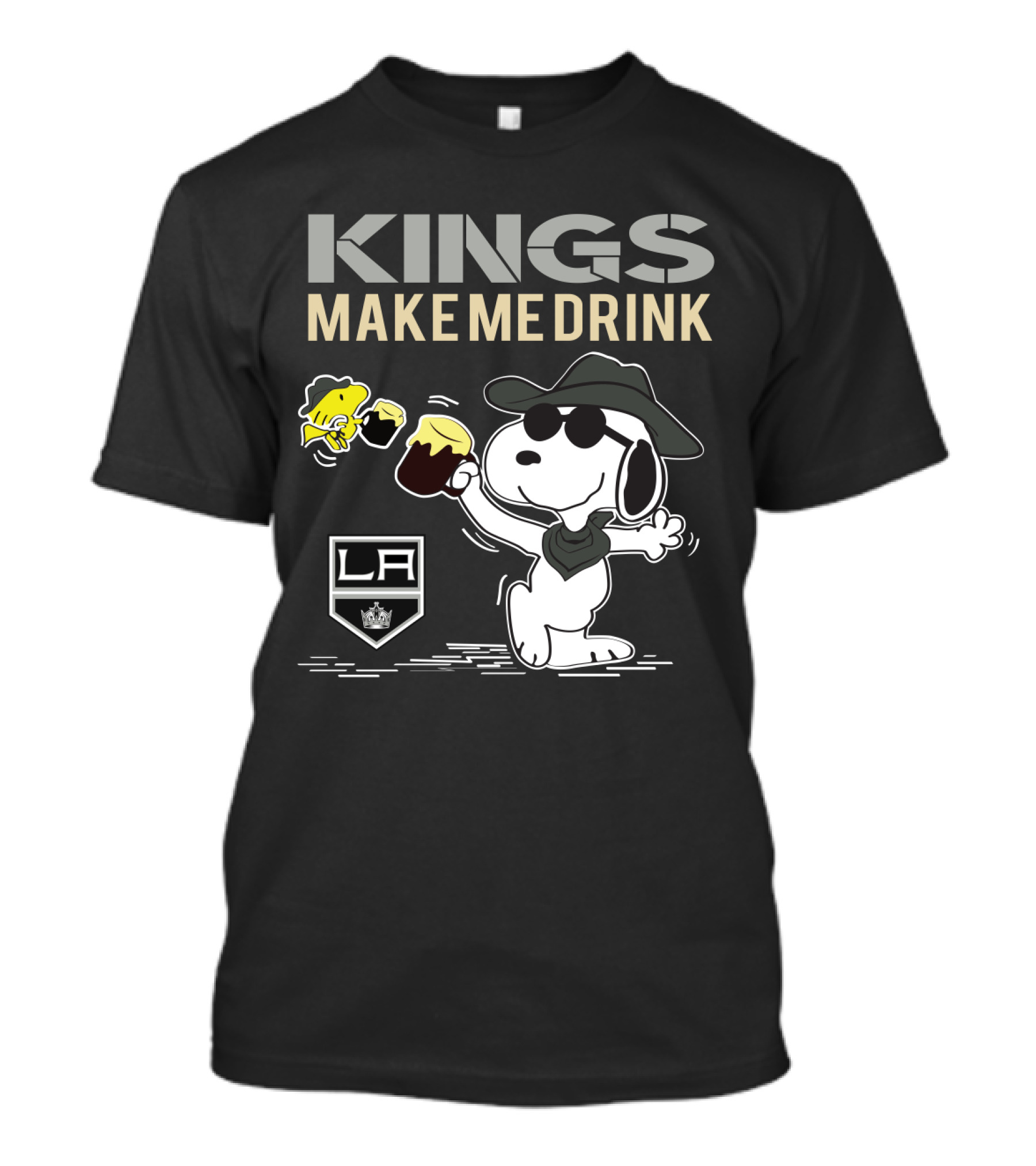 Snoopy Kings Make Me Drink Los Angeles Kings LA Fans T-Shirt