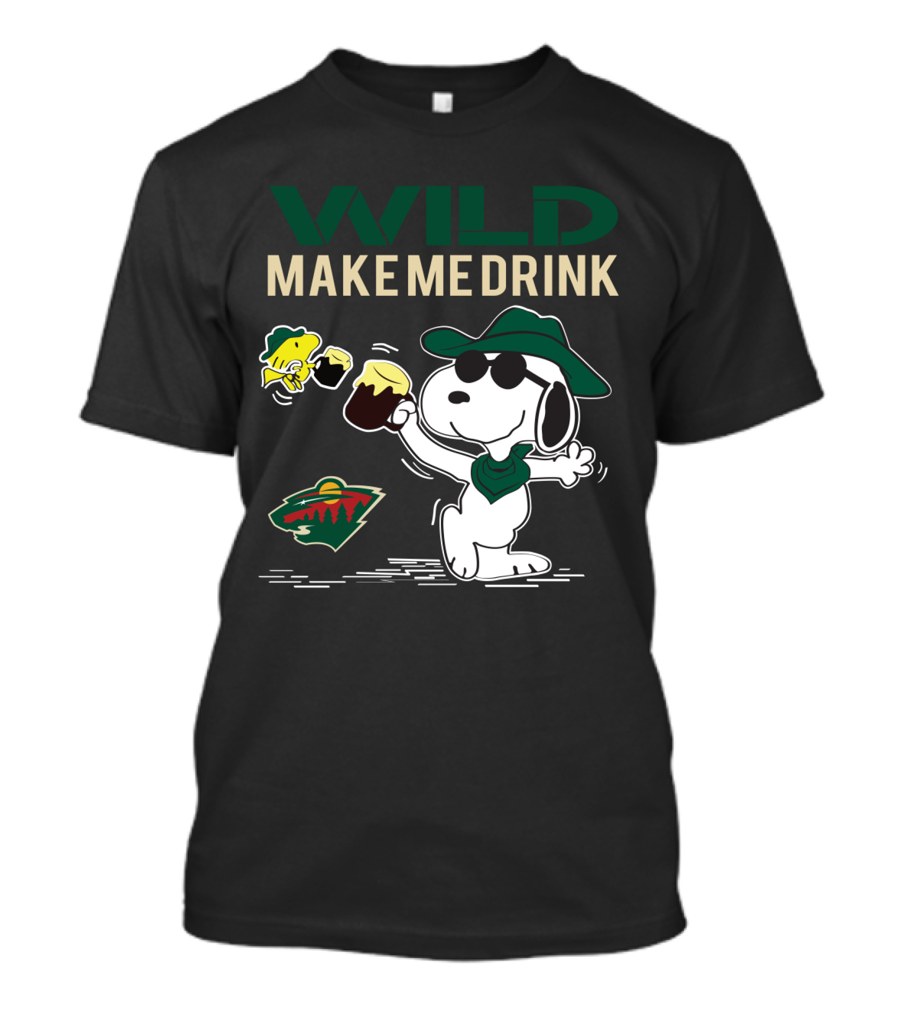 Wild Make Me Drink Snoopy Minnesota Fans T-Shirt