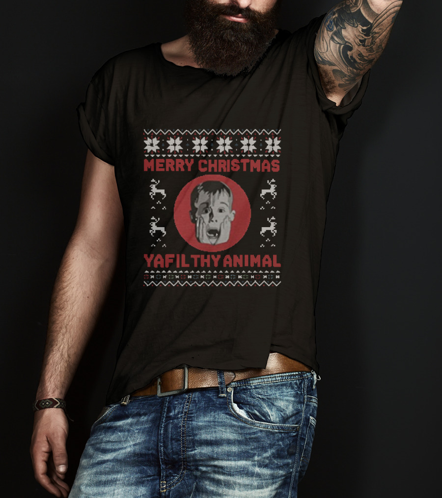 Merry Christmas Ya Filthy Animal Home Alone Knit T-Shirt