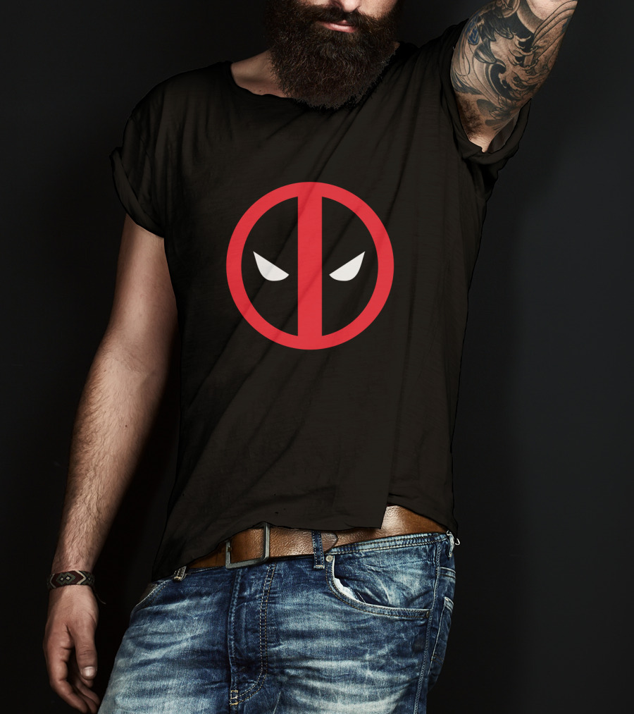 Deadpool Face Mask Red Circle T-Shirt