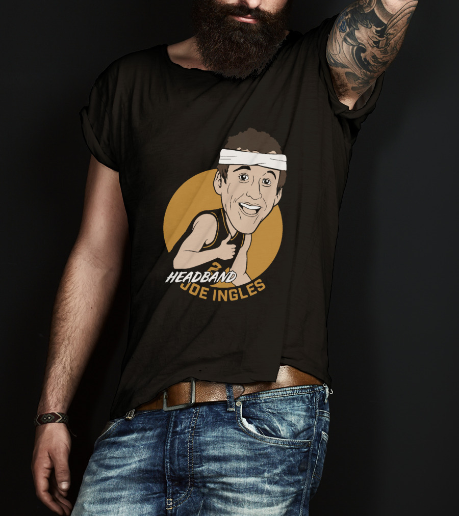 Headband Joe Ingles Cartoon Character With Headband And Thumbs Up Basketball Reference T-Shirt