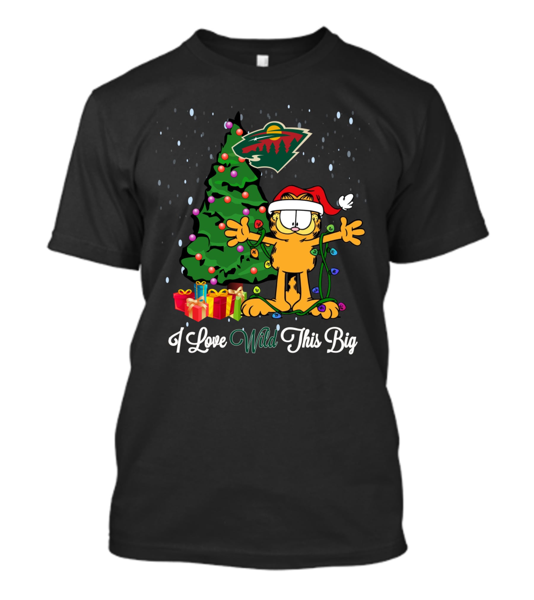 I Love Minnesota Wild This Big Christmas Tree Garfield T-Shirt