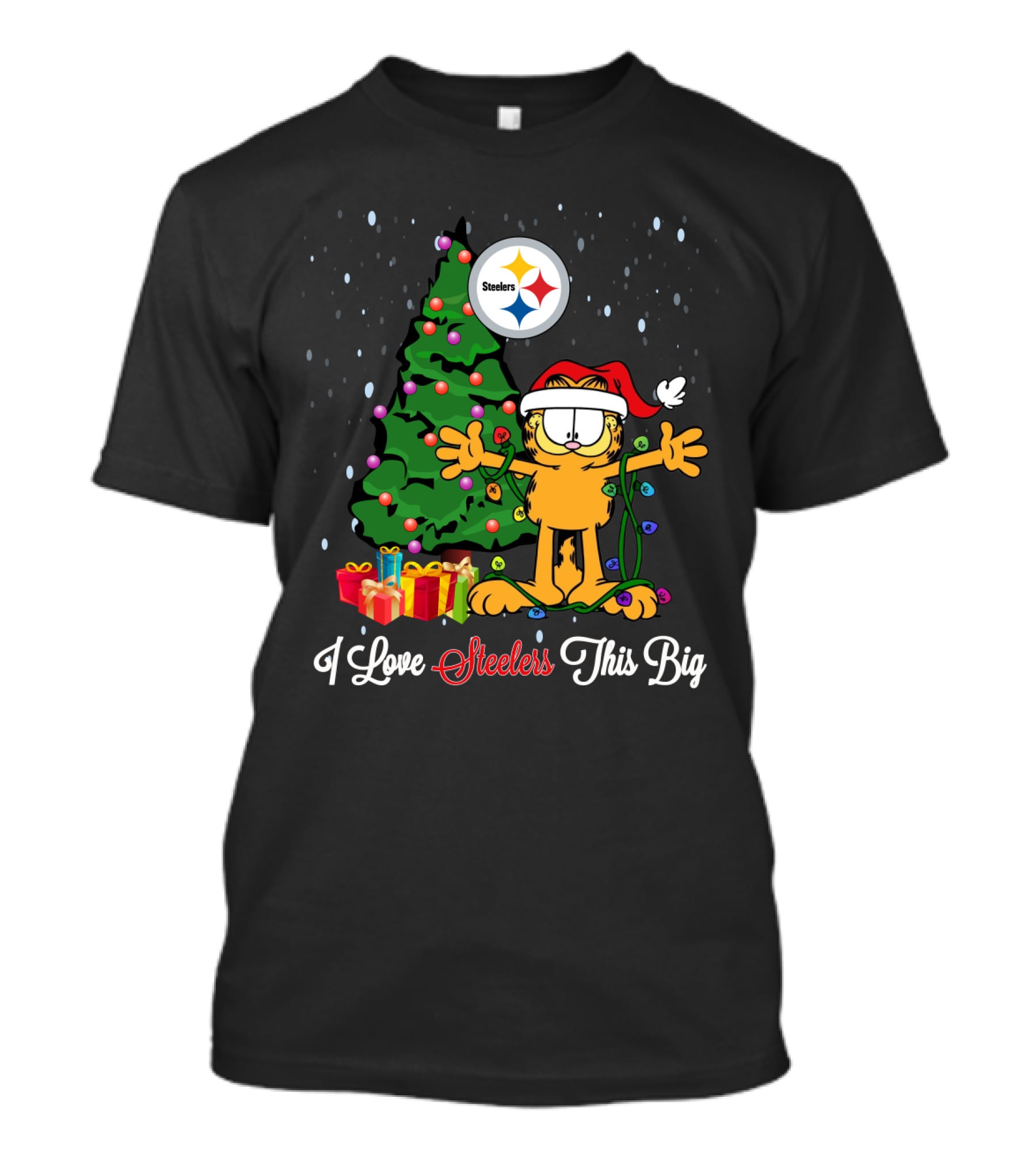 Pittsburgh Steelers Holiday Cheer I Love Steelers This Big Christmas Tree And Gifts T-Shirt