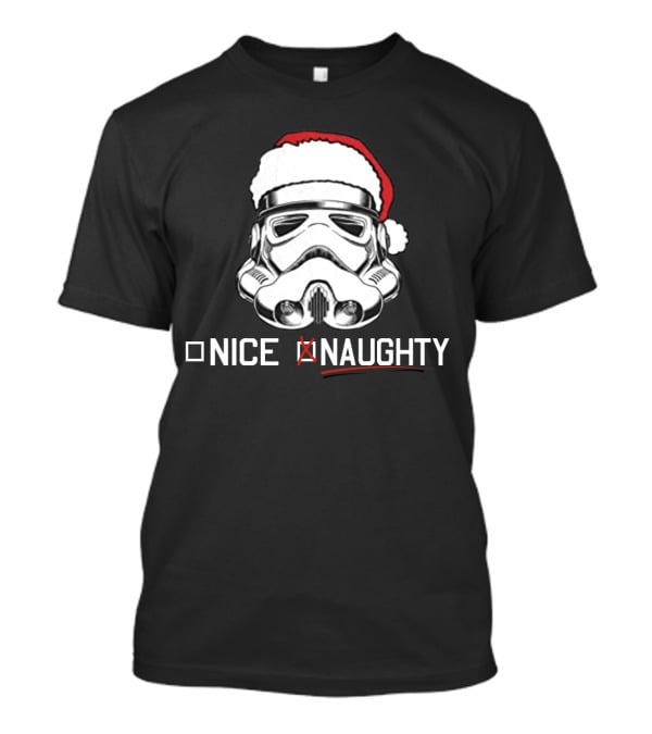 Star Wars Stormtrooper Santa Hat Naughty List Christmas Holiday Humor T-Shirt