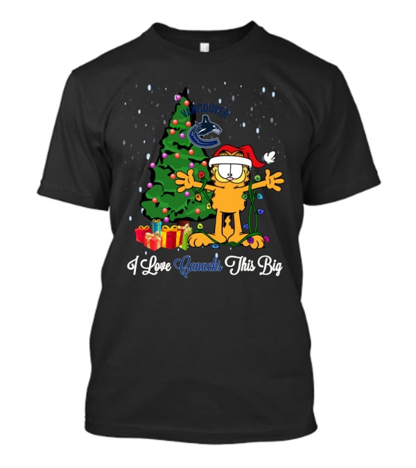 I Love Vancouver Canucks This Big Garfield Christmas Tree T-Shirt