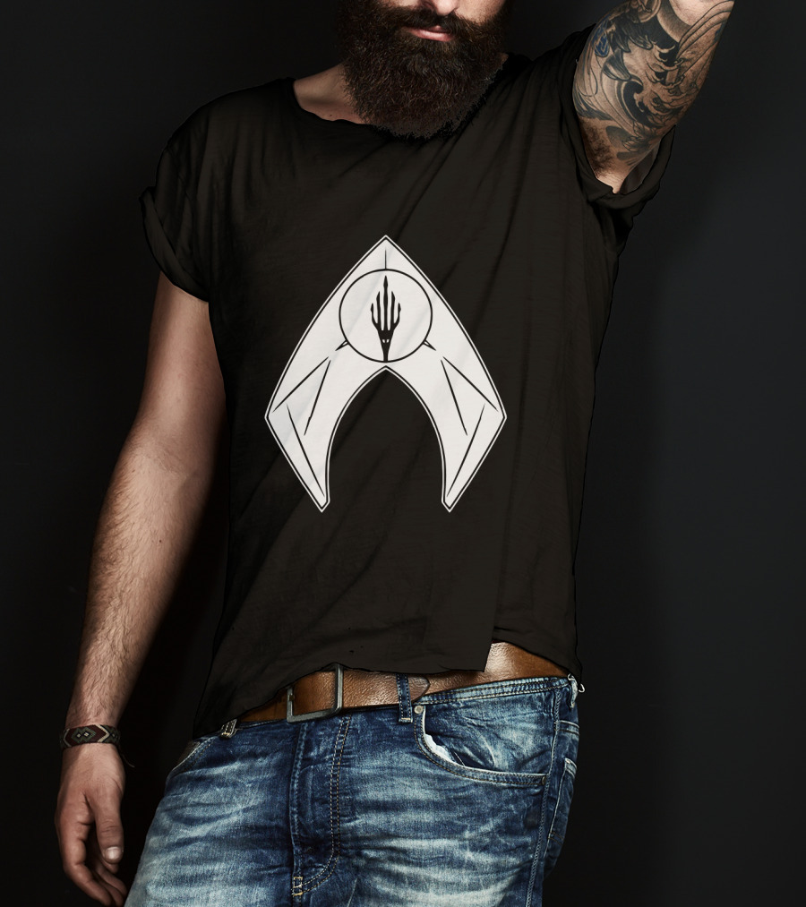 Aquaman Trident Symbol Superhero Icon T-Shirt
