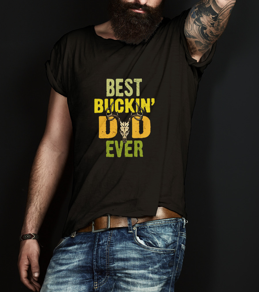 Best Buckin' Dad Ever Deer Antlers T-Shirt