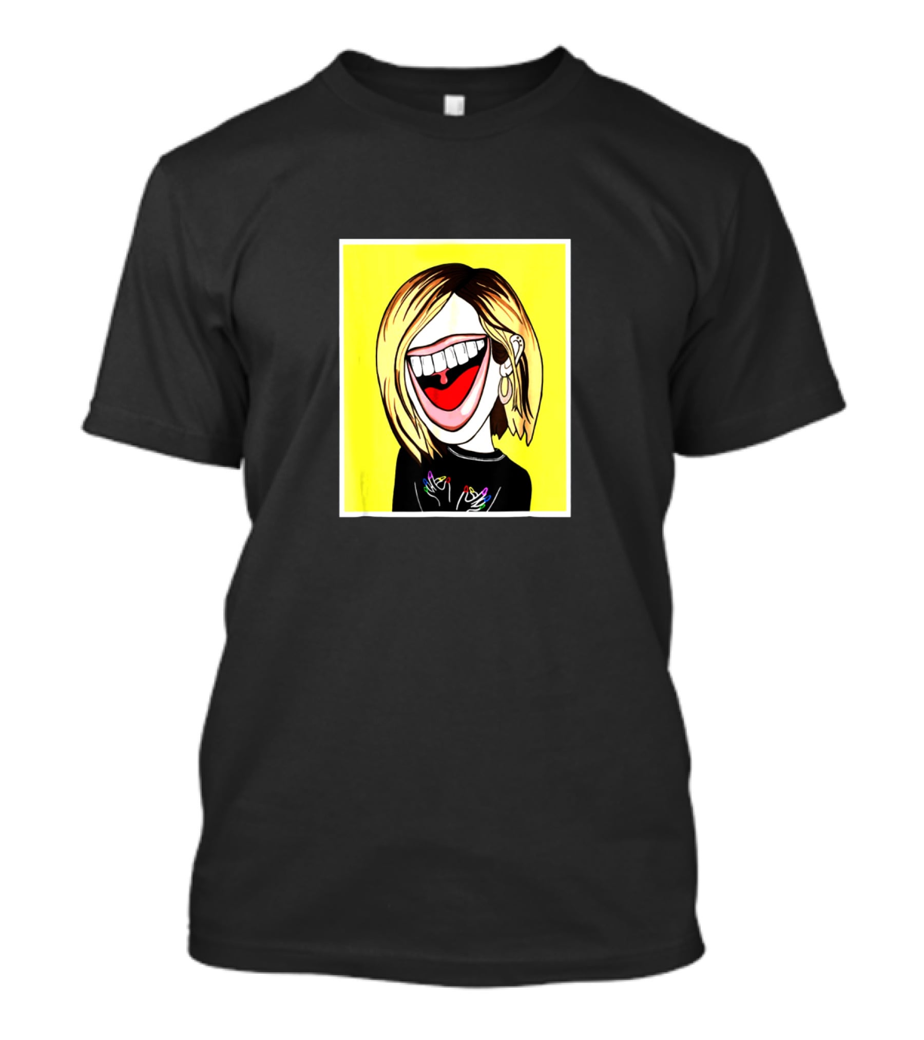Gabbie Hanna Monster Meme Cartoon Style Yellow Background T-Shirt