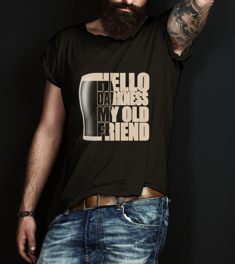 Hello Darkness My Old Friend Beer Glass T-Shirt