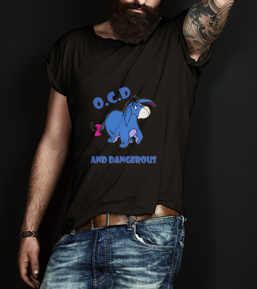 Yeah I've Got O.C.D Old Cranky And Dangerous Blue Donkey T-Shirt