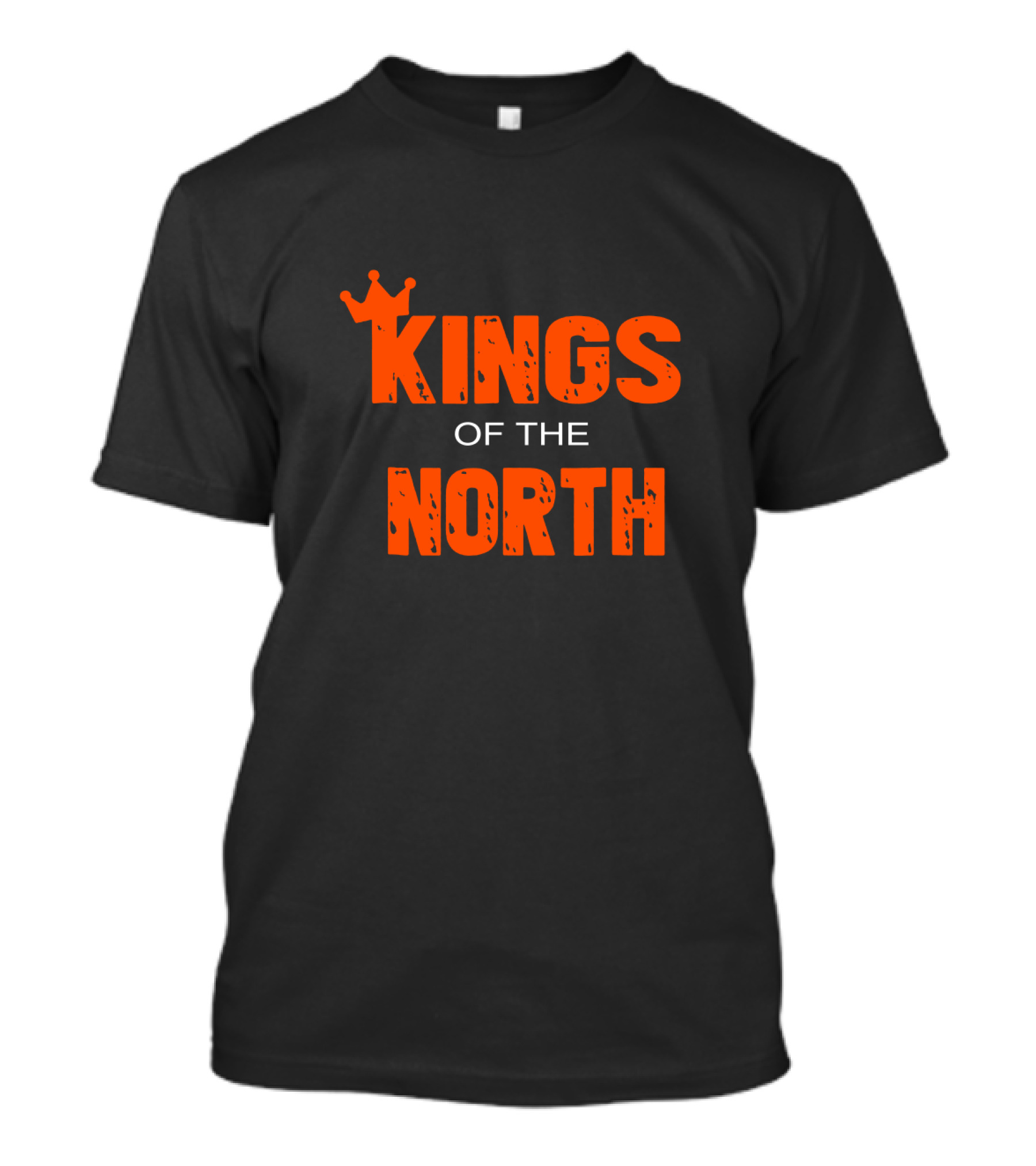 Kings Of The North Crown Symbol Bold Orange Typography T-Shirt