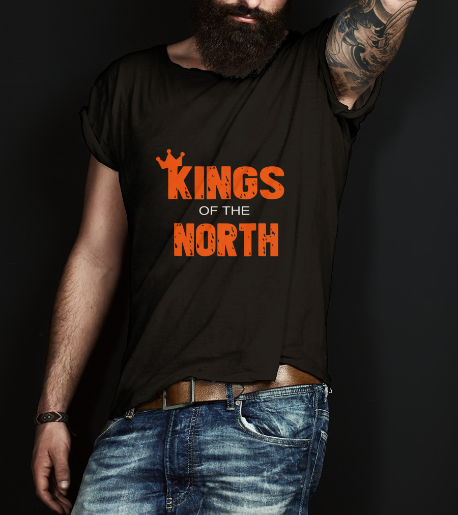 Kings Of The North Crown Symbol Bold Orange Typography T-Shirt