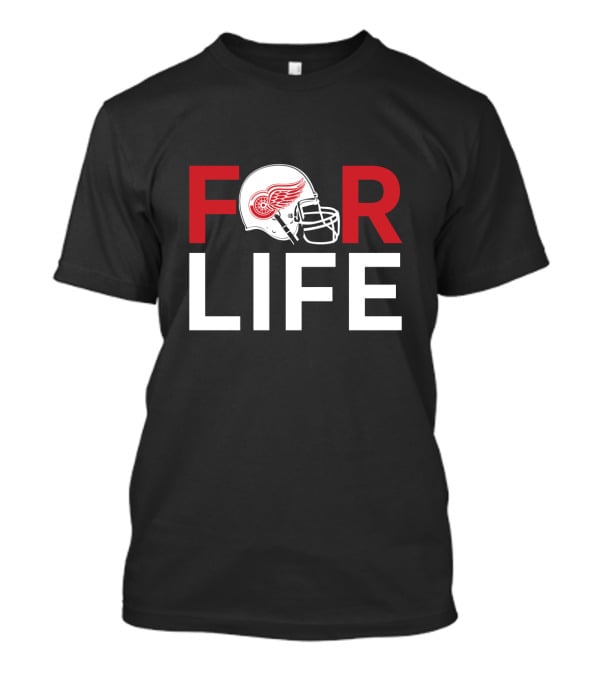 Detroit Red Wings Helmet Graphic For Life T-Shirt