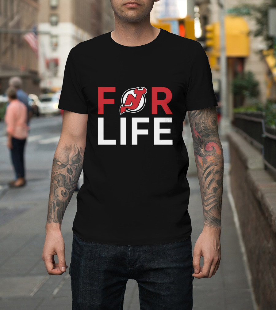 For Life New Jersey Devils Fans Logo Enthusiasts T-Shirt