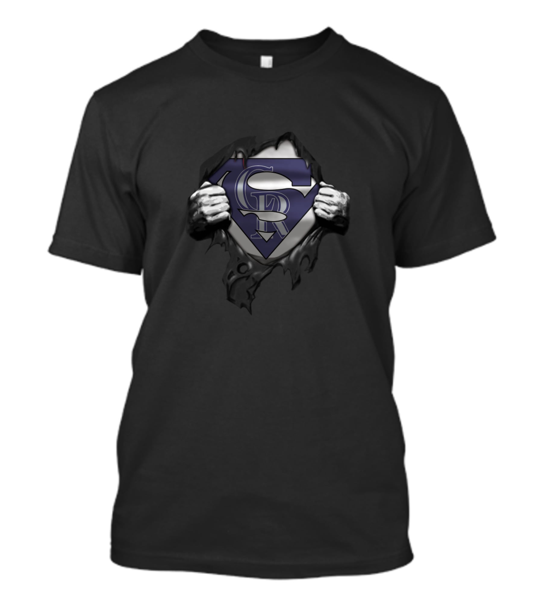 Colorado Rockies Superman Shield Fan Crossover T-Shirt